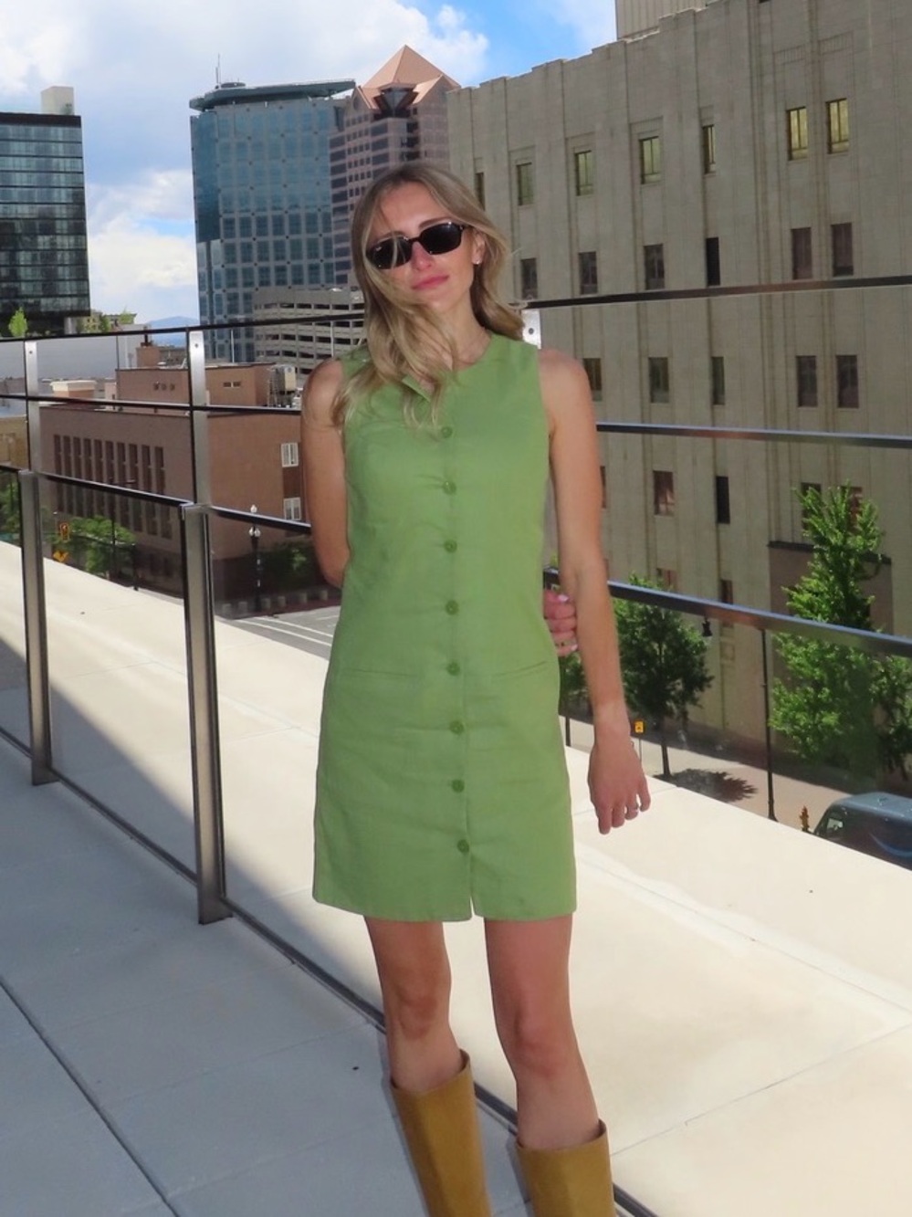 Abercrombie & Fitch Mara Linen Blend Button Up Dress